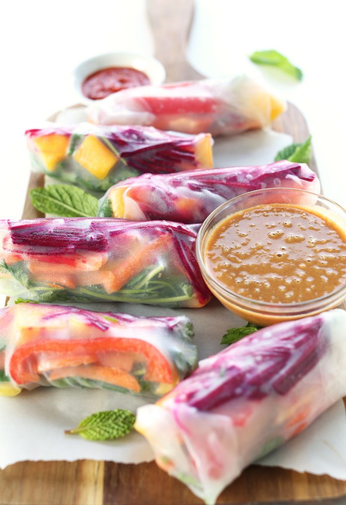 Food Fight - THE-BEST-Rainbow-Spring-Rolls-Super-refreshing-and-entirely-vegan-glutenfree