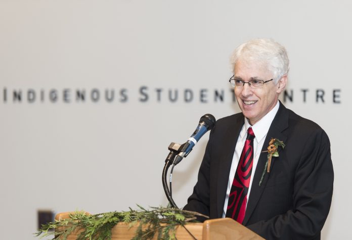 Indigenous student centre opening - podium