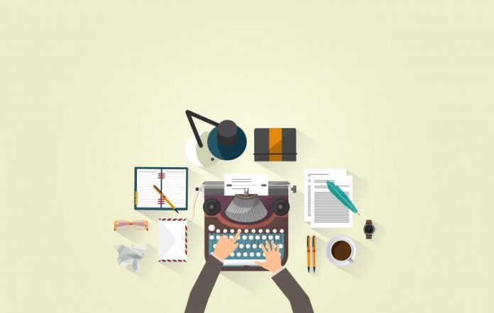 writer-typing--typewriter--work-desk--author