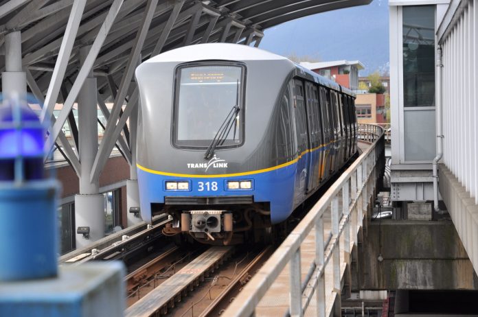 Expo line train on track