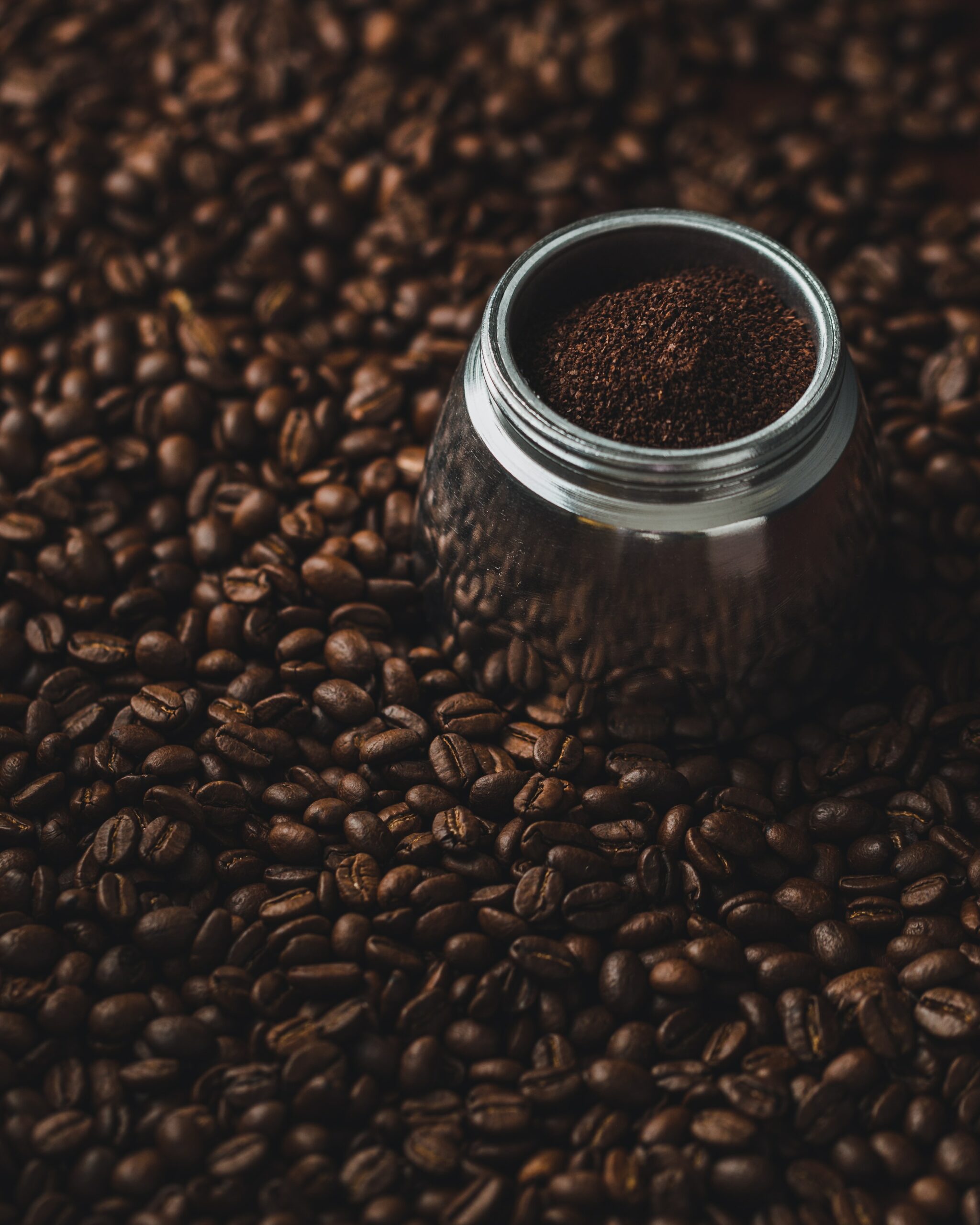 Coffee beans and ground coffee