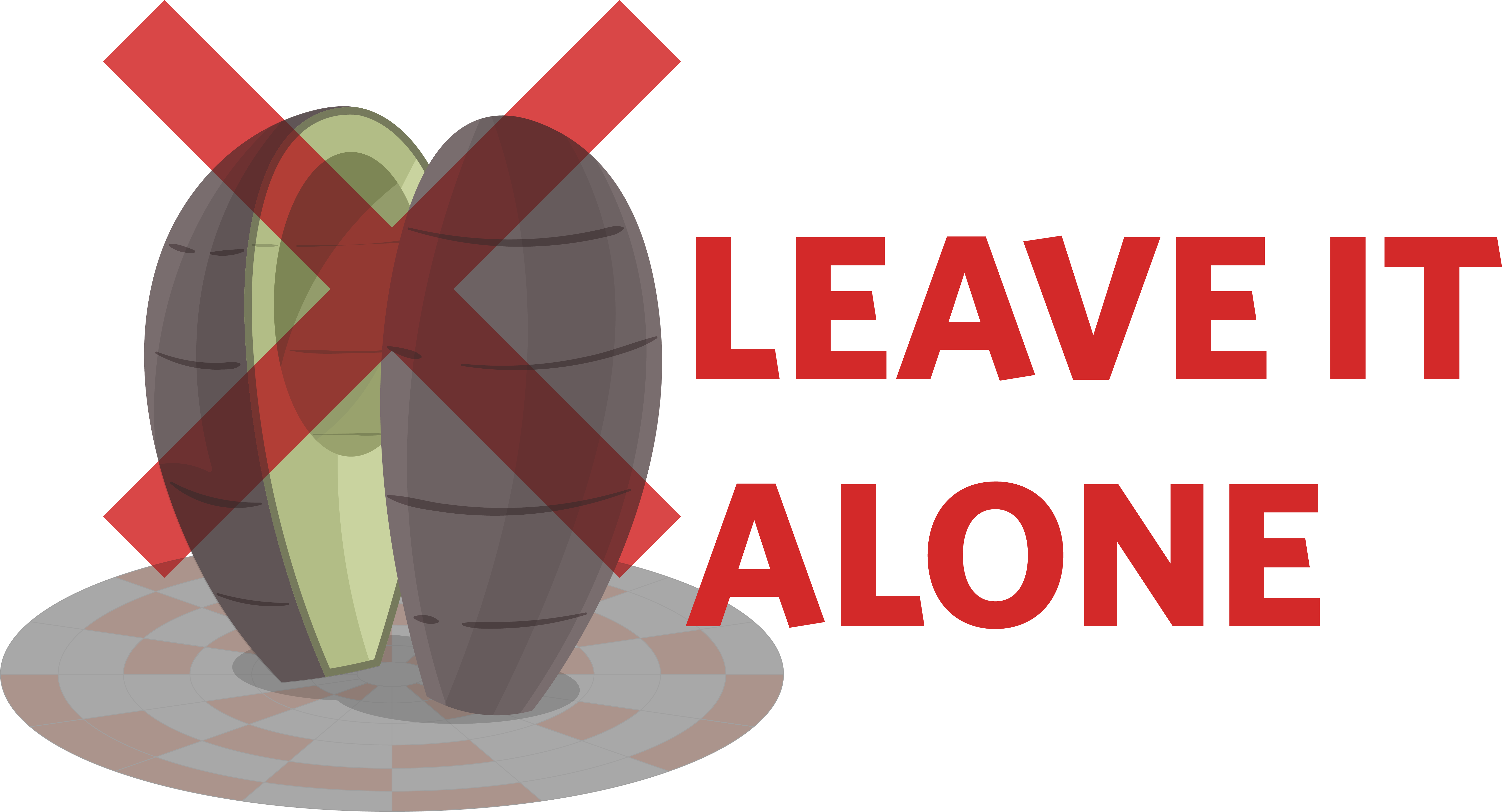 A picture of the SFU Avocado crossed out with the words “Leave it alone” beside it