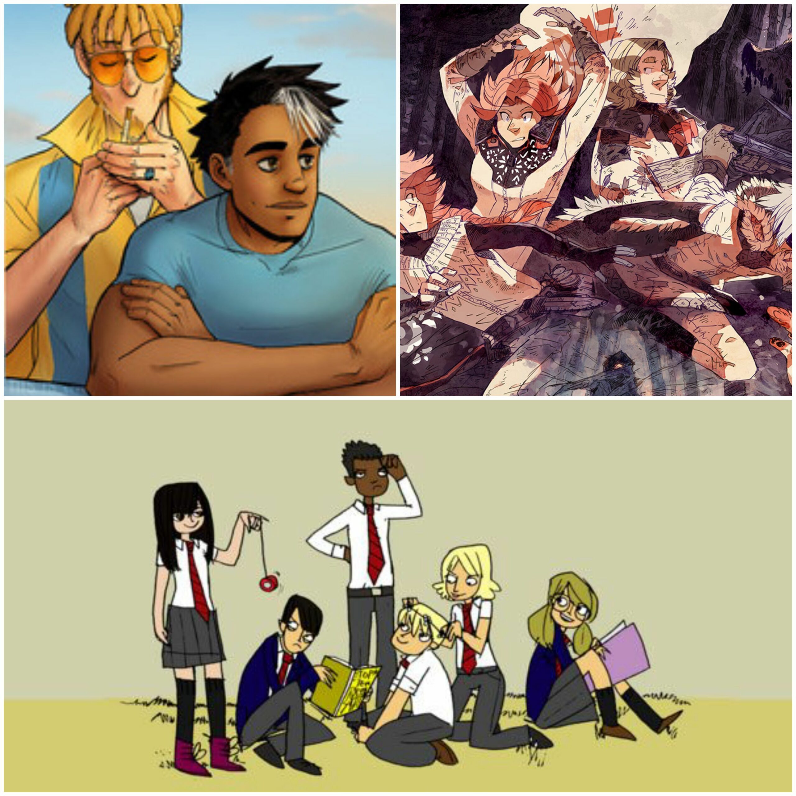 Collage of webcomic characters