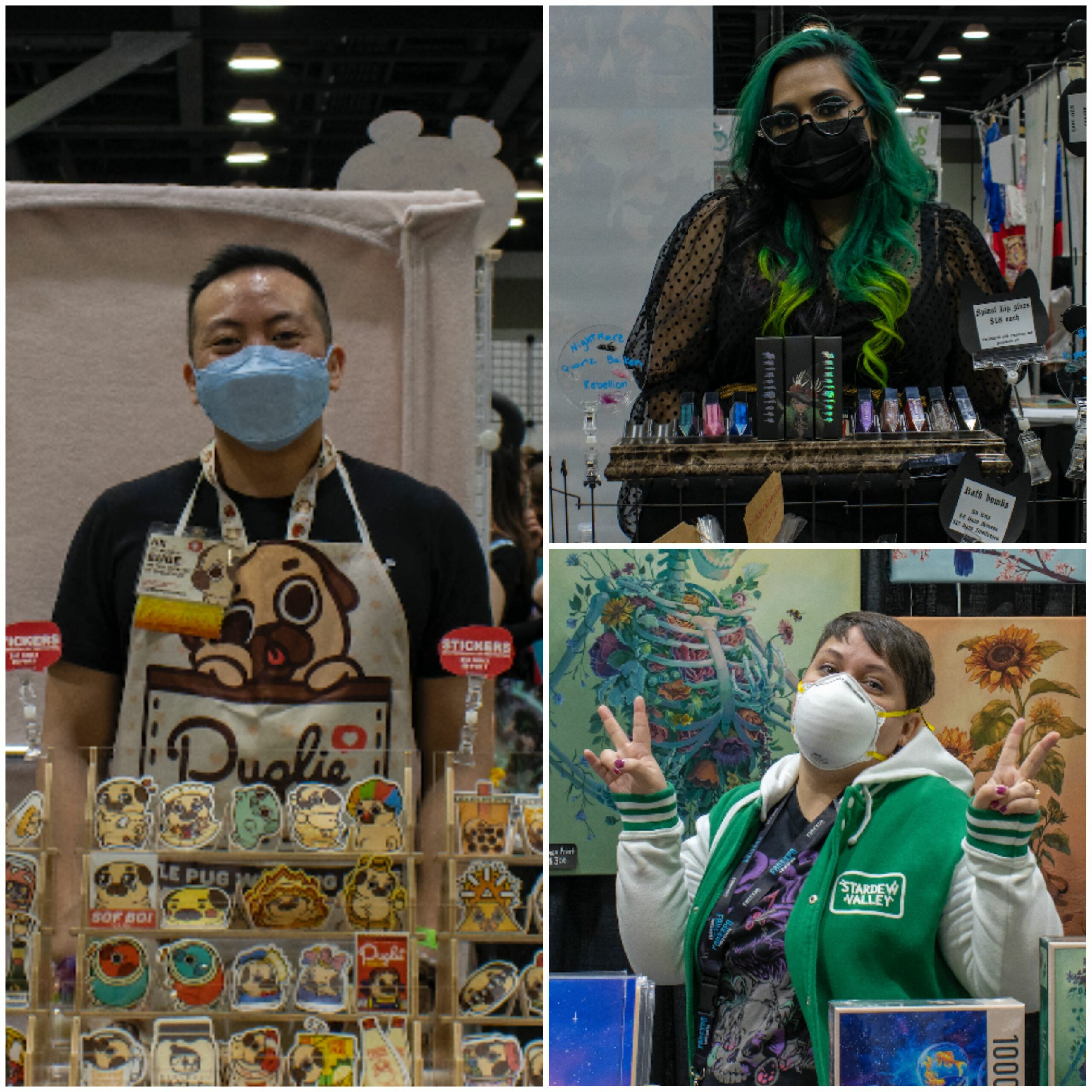 Collage featuring, from left to right, Ashi Reddy, Euge Leung, and Lisa LaRose