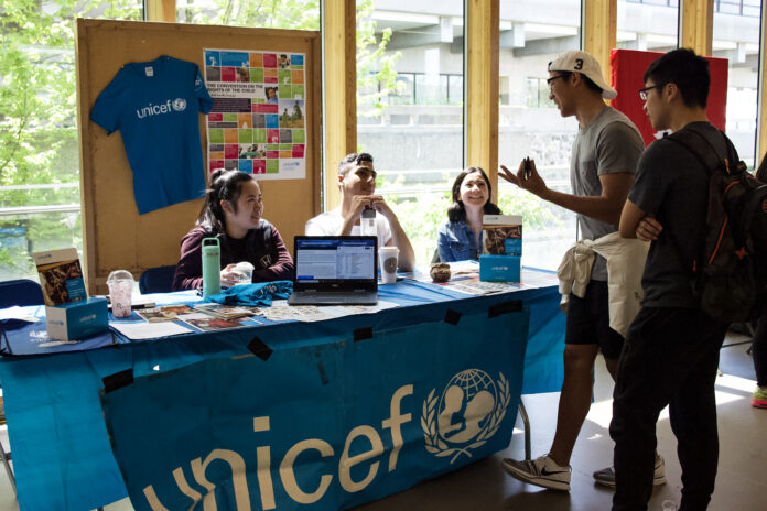 Clubs Day booths on SFU’s Burnaby Campus
