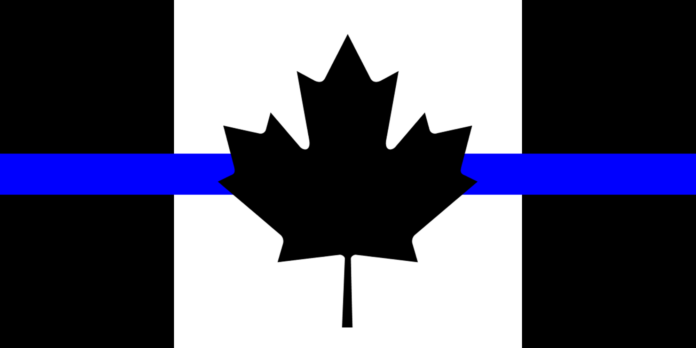 A thin blue line patch