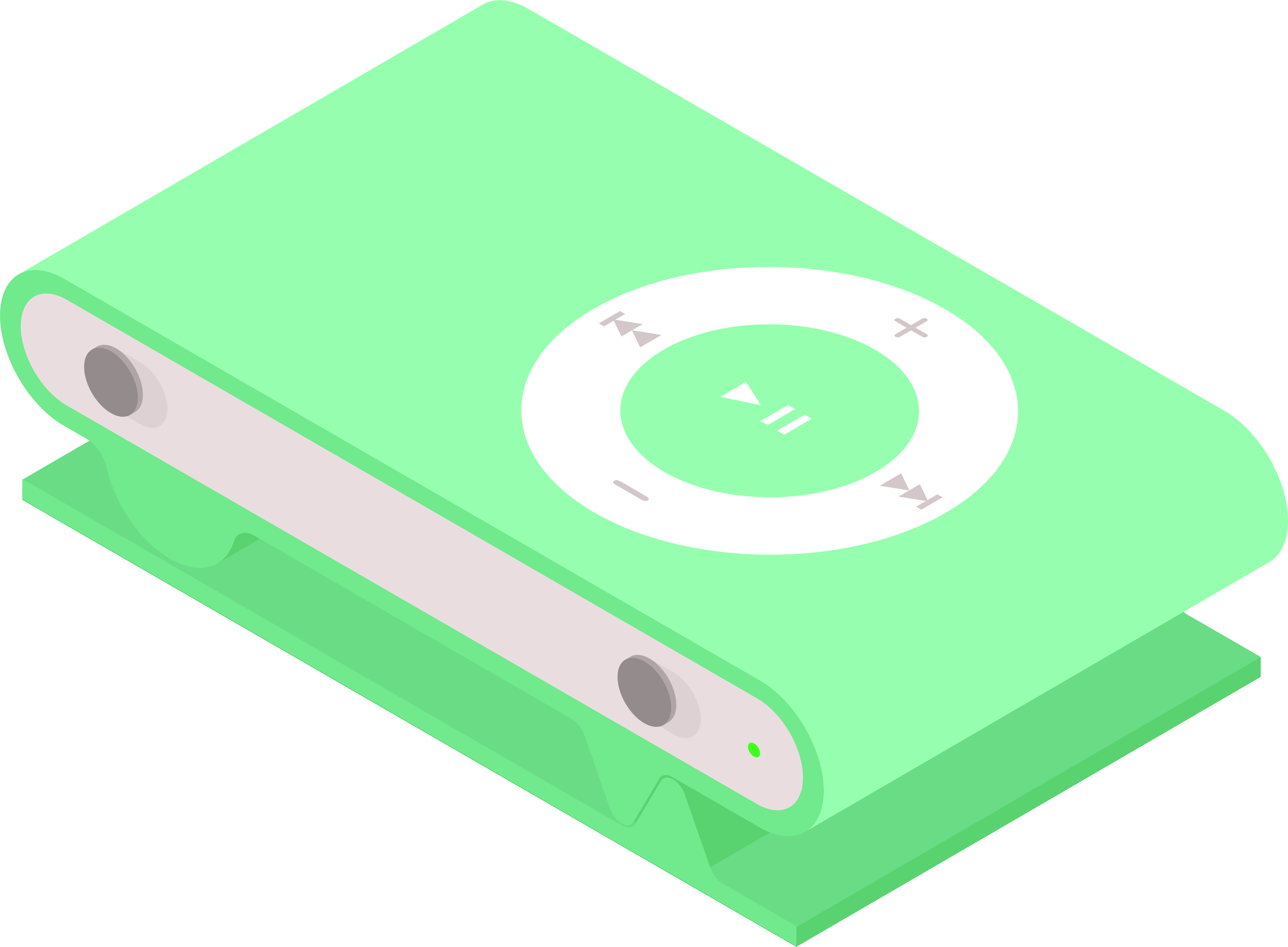 Illustration vector of a mint green iPod Shuffle.