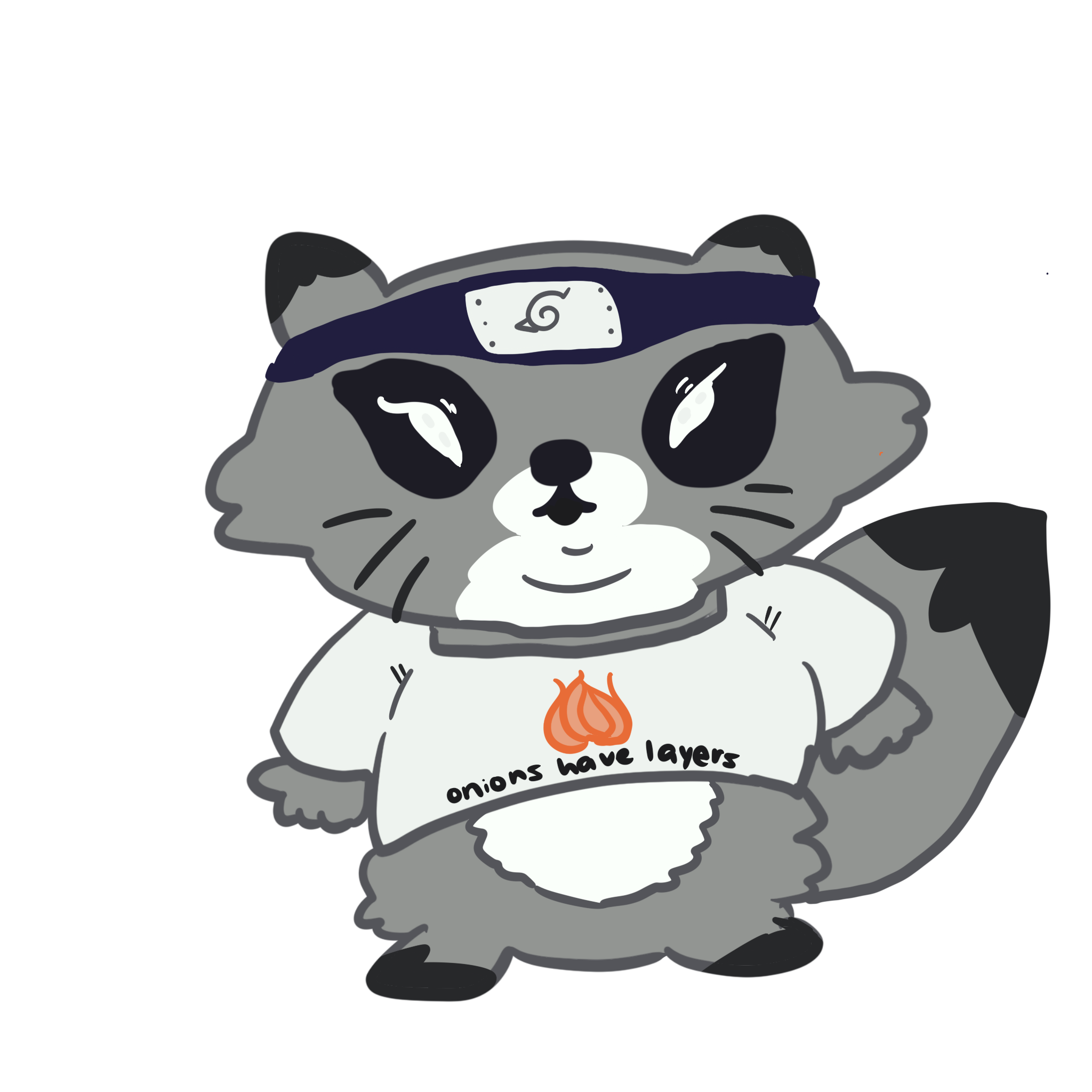 Illustrations of five different raccoons. ILLUSTRATIONS: Maple Sukontasukkul and Kelly Chia / The Peak