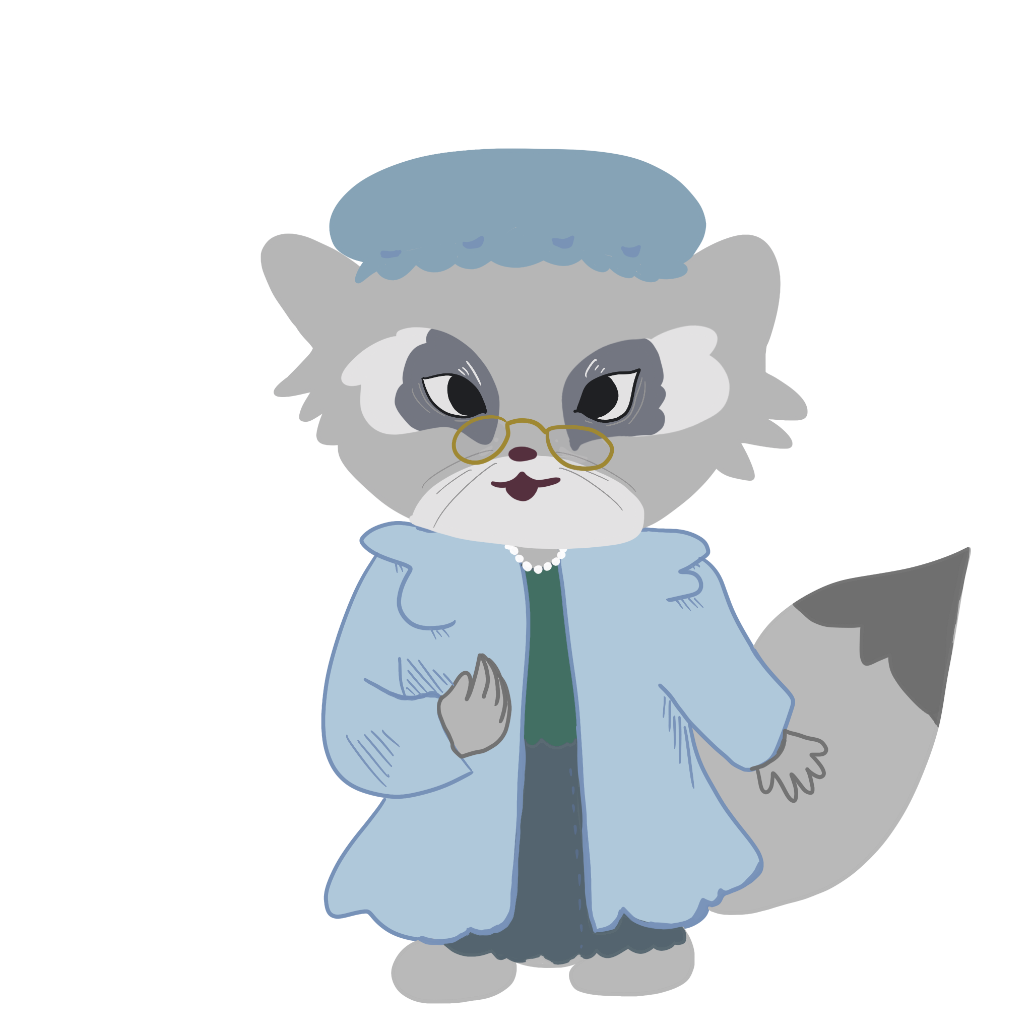 Illustrations of five different raccoons. ILLUSTRATIONS: Maple Sukontasukkul and Kelly Chia / The Peak