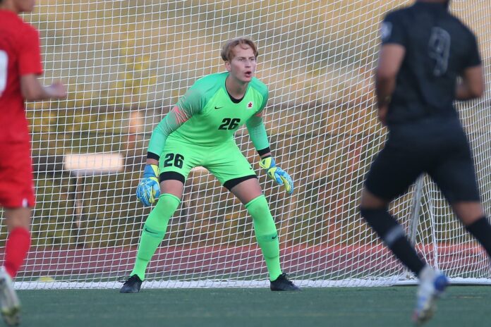 jordan1 Photo of goalkeeper Jordan Thorsen in net