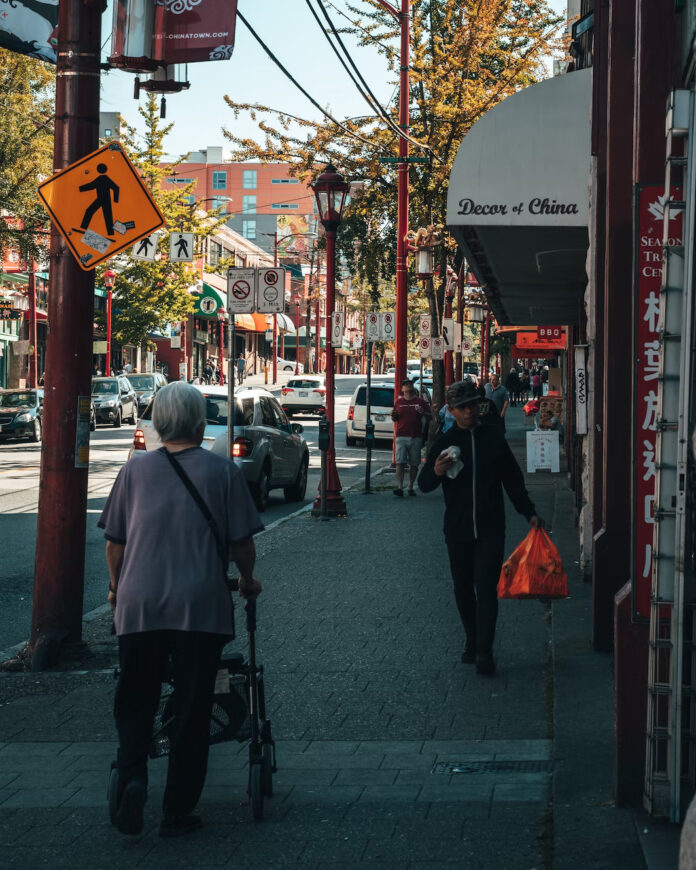 People walking on the streets of Chinatown