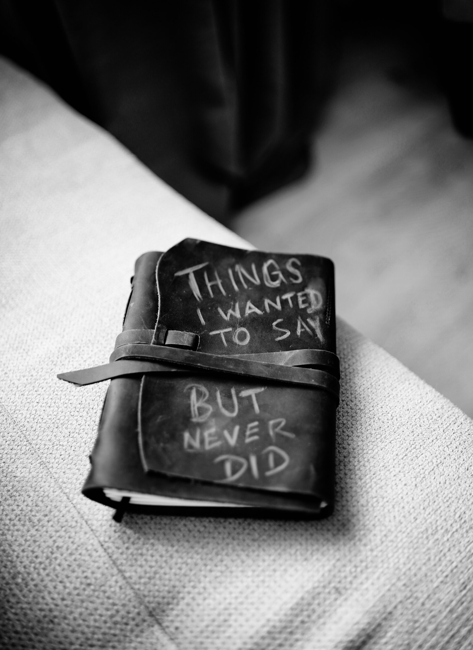Photo of a small book with the legend "Things I wanted to say but never did" written in the cover