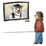 SFUnexplained: Finding McFogg An illustration of a student looking dreamily toward McFogg.