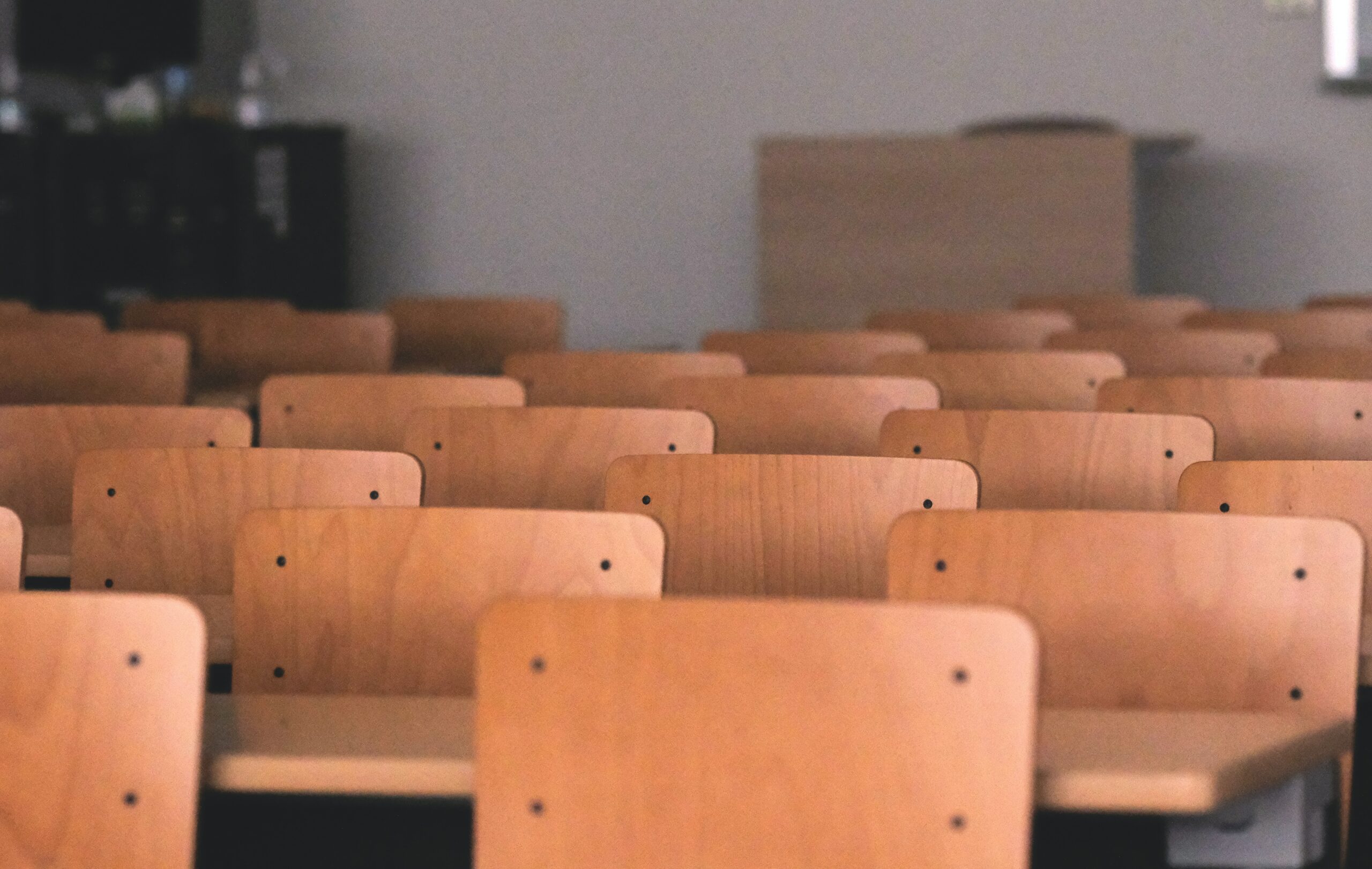 empty chairs in a classroom