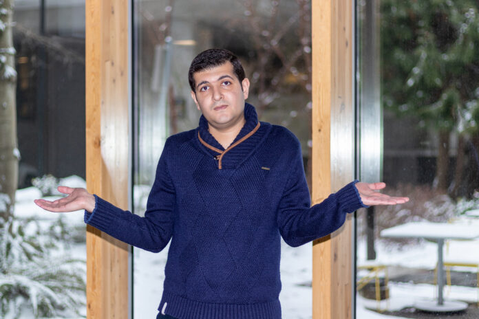 A photo of a student shrugging.