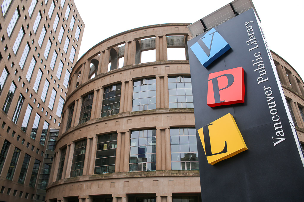 This is a photo of the outside of the Vancouver Public Library, where the event was held