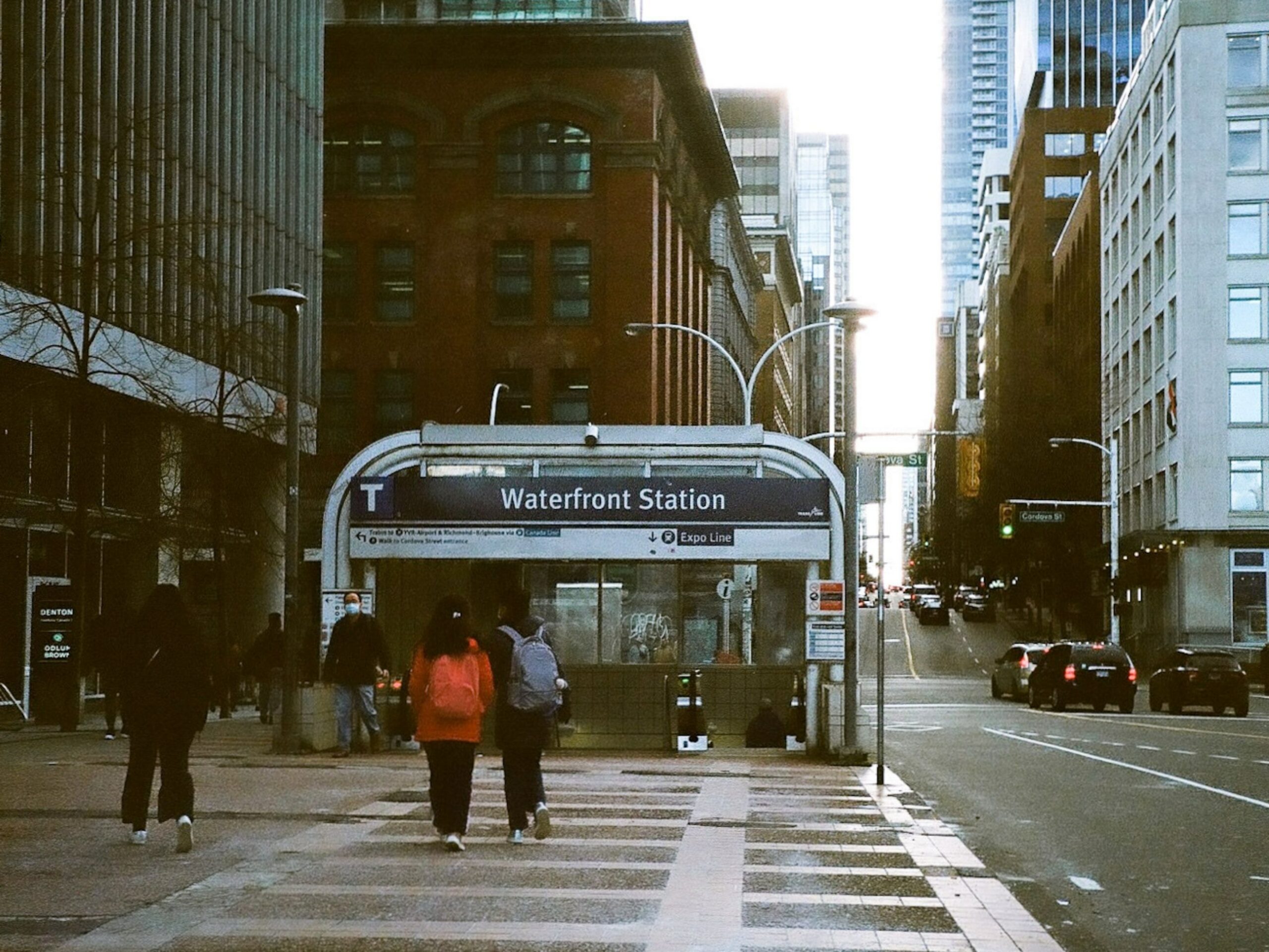 A sign of Waterfront Station