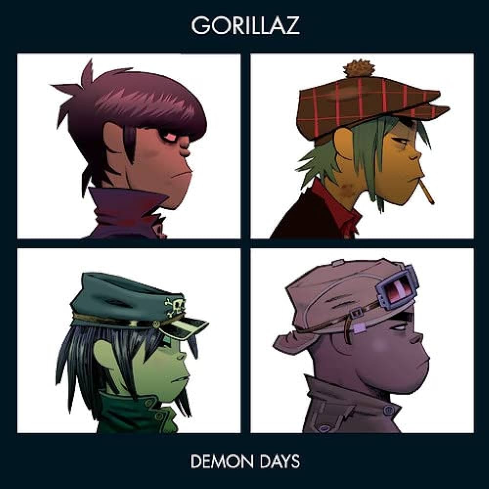 Album cover divided into four squares featuring side portraits of each animated character/persona.