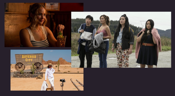 Collage of three film stills.