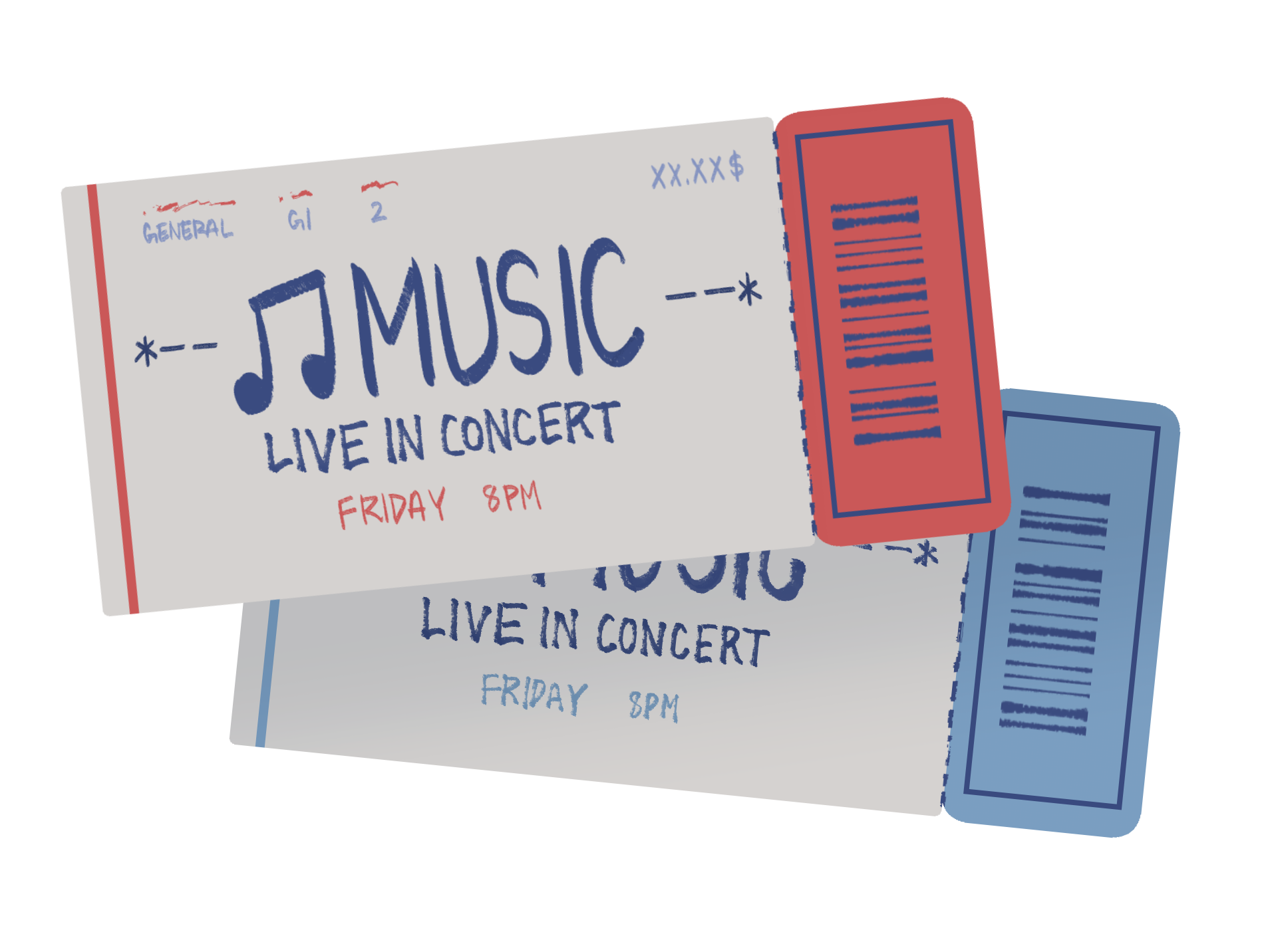 A pair of music concert tickets