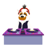 What happened to McFogg the Dog? McFogg the Dog as a dj. He’s wearing headphones and using turntables.