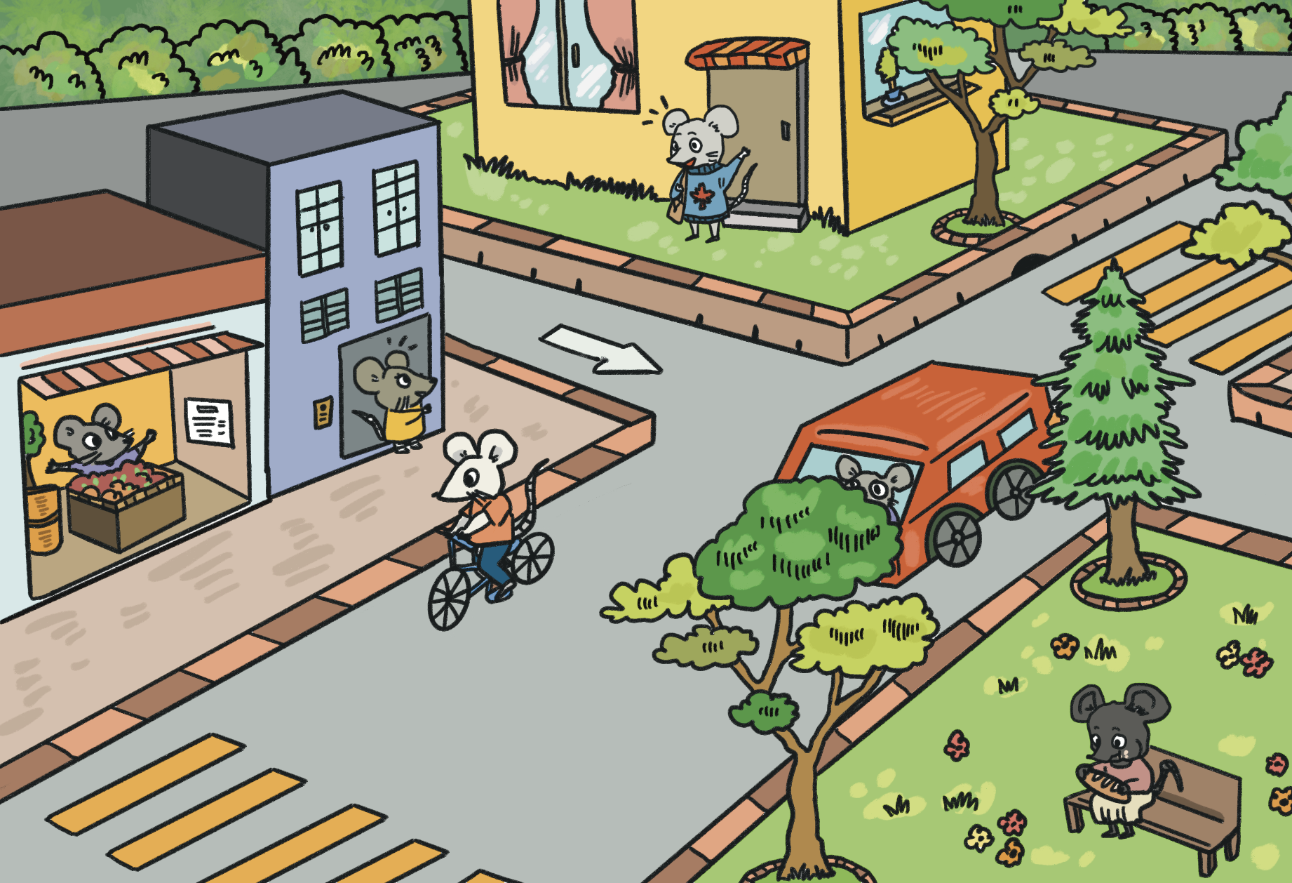 Intersection of a cute little rat neighbourhood.