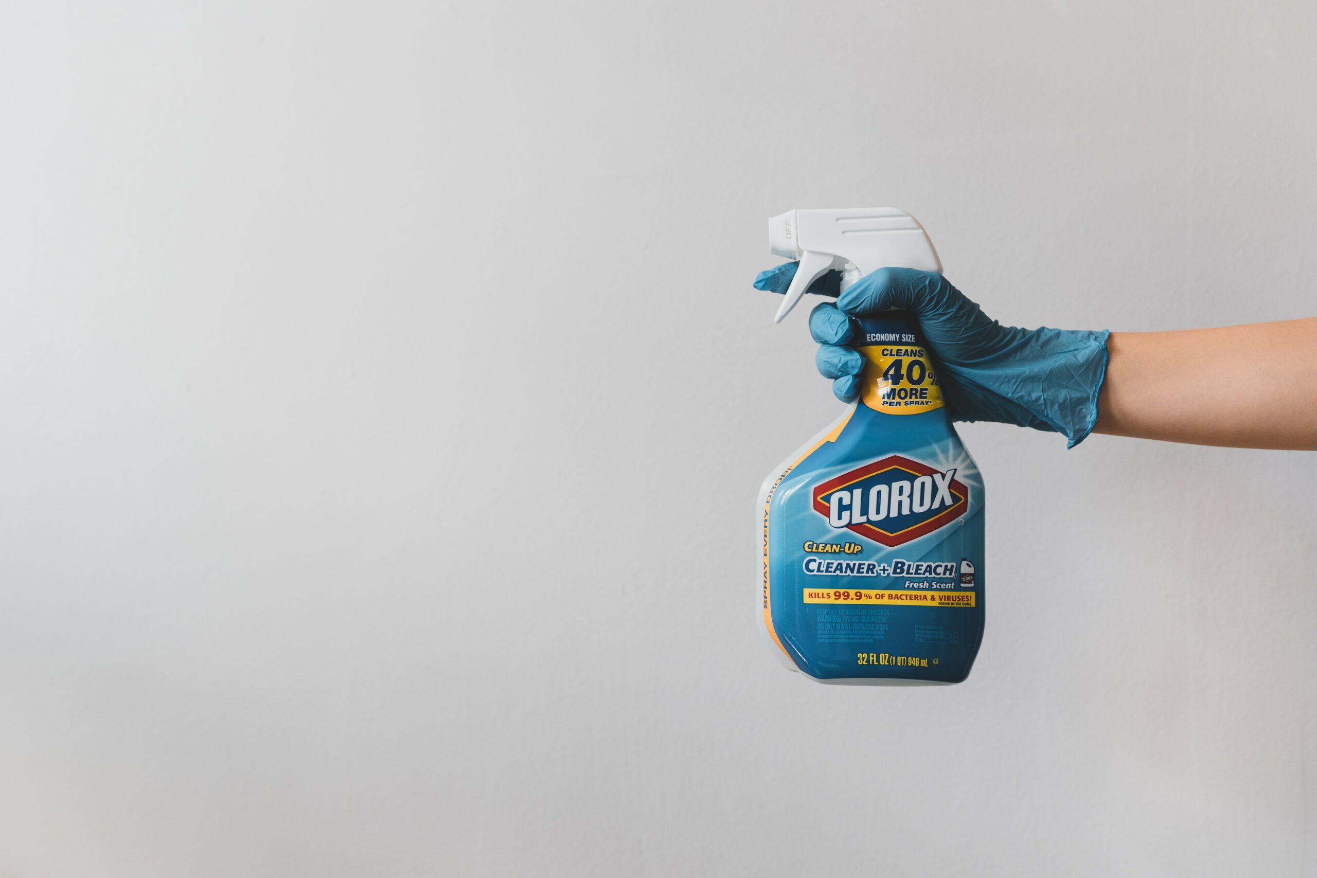 A cleaning spray bottle