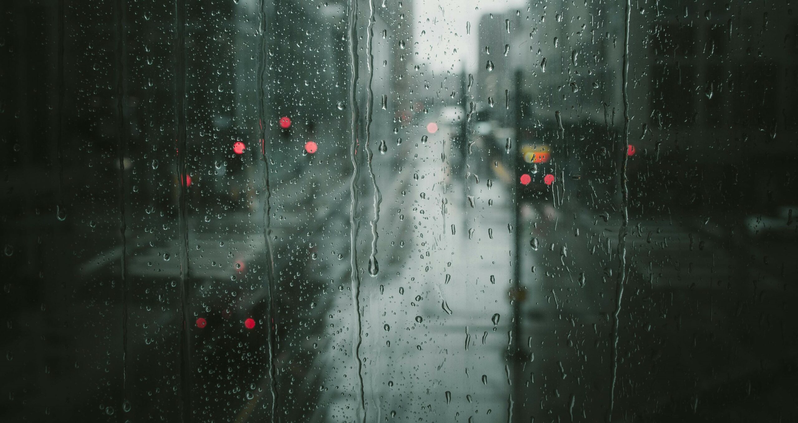 Rain rolling down a window