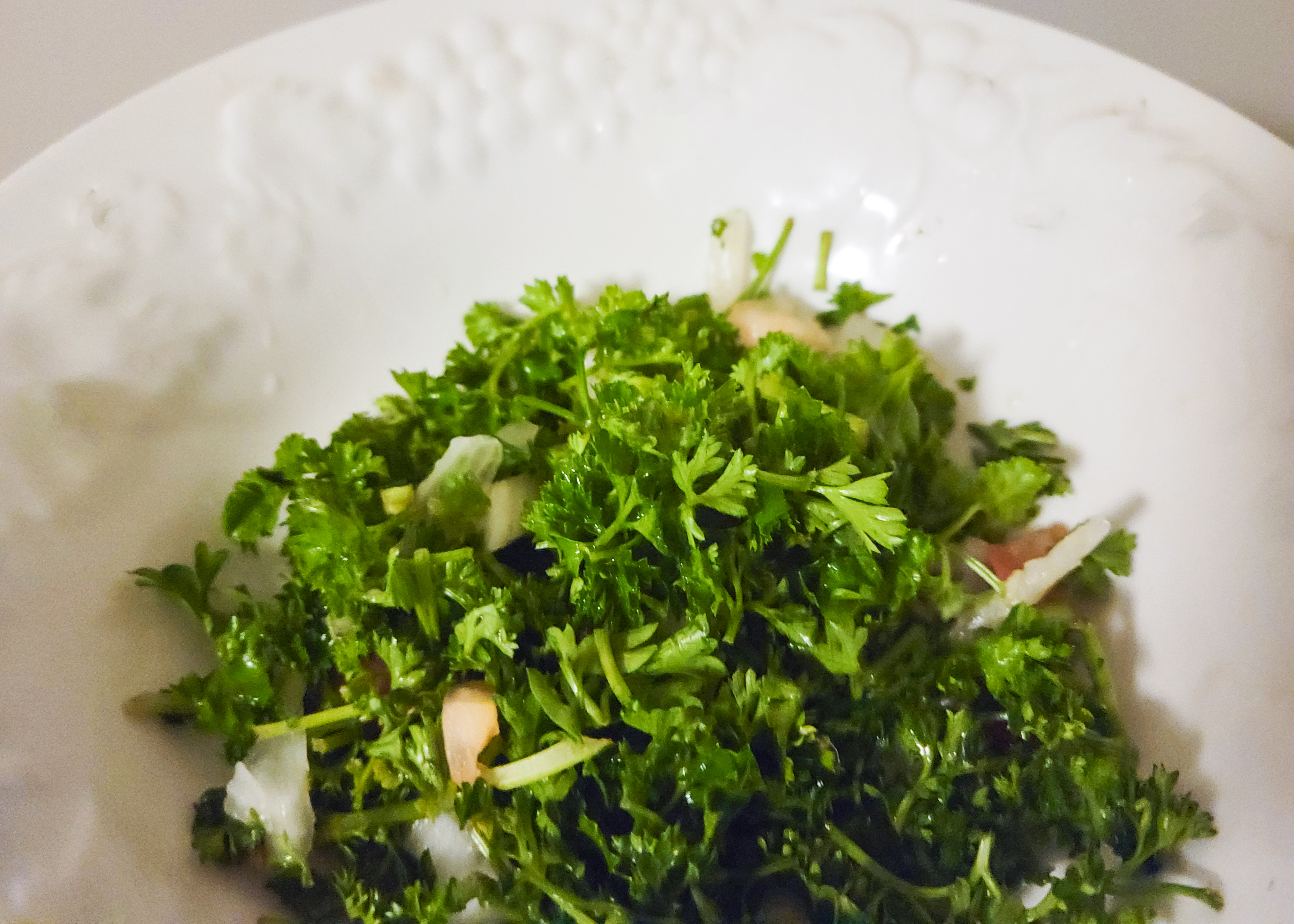 A plate of tabbouleh.