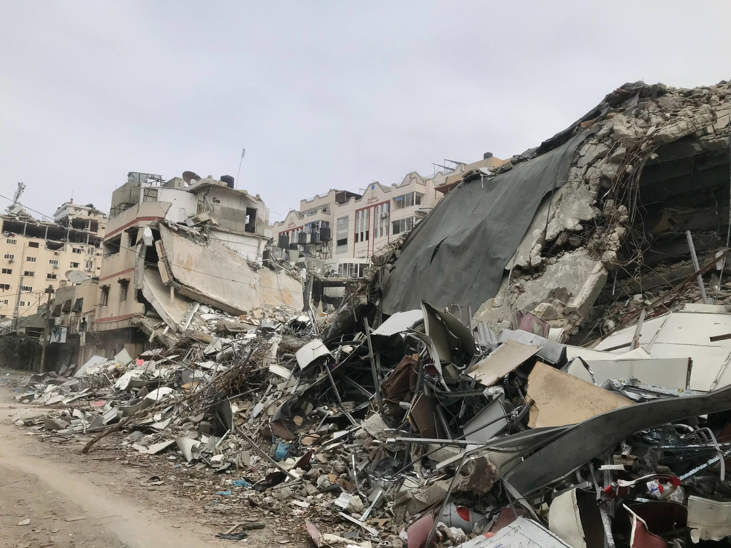 A destroyed building in Gaza