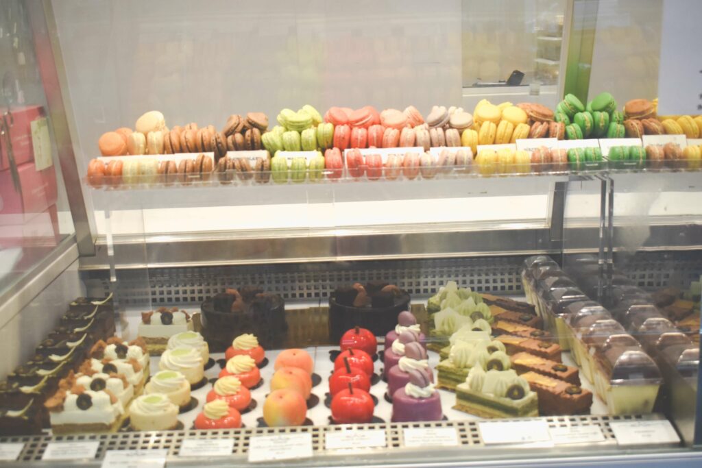 A large selection of macaroons.
