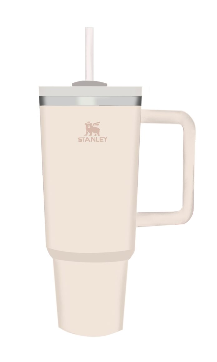 Blush pink Stanley tumbler.