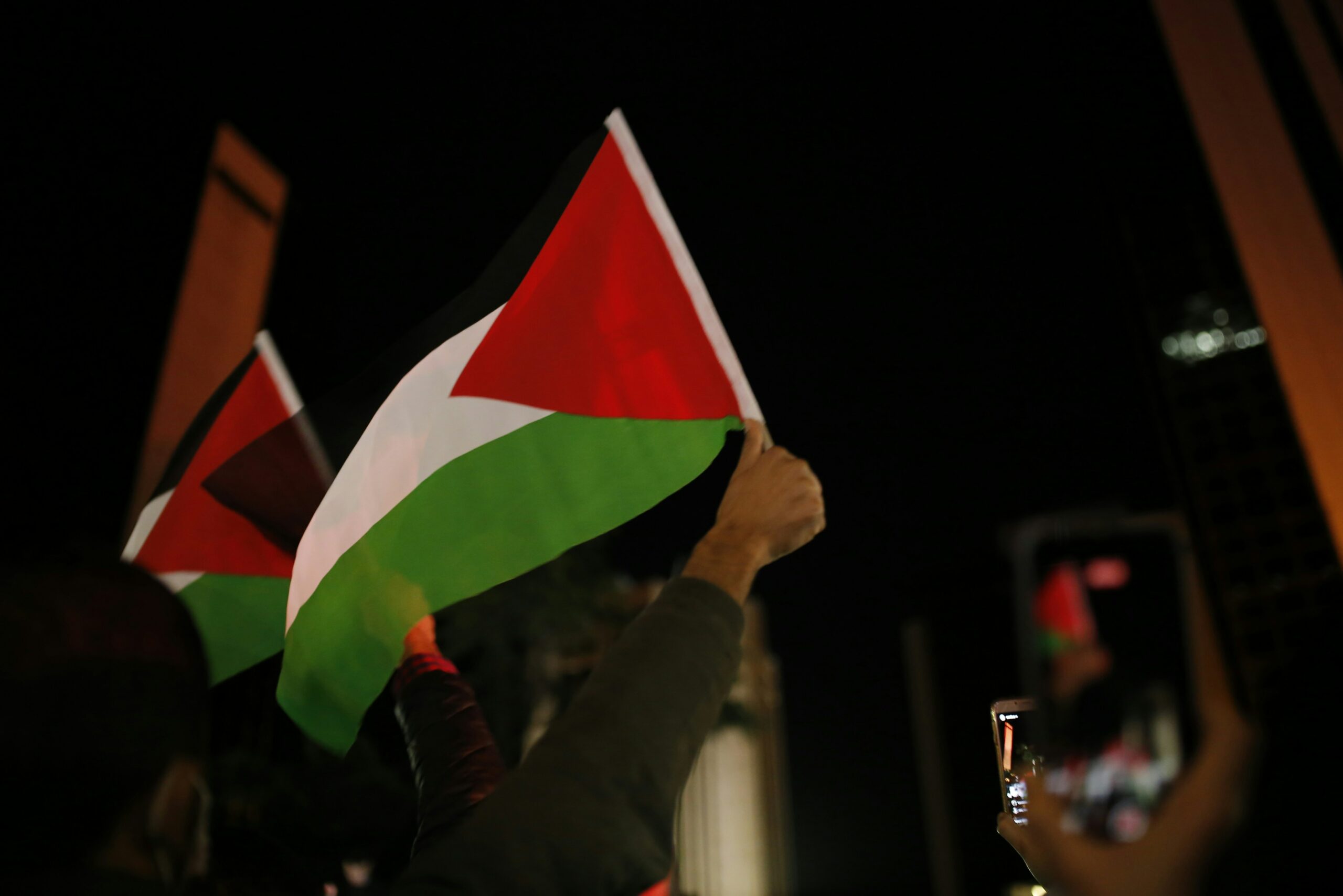 A Palestinian flag.
