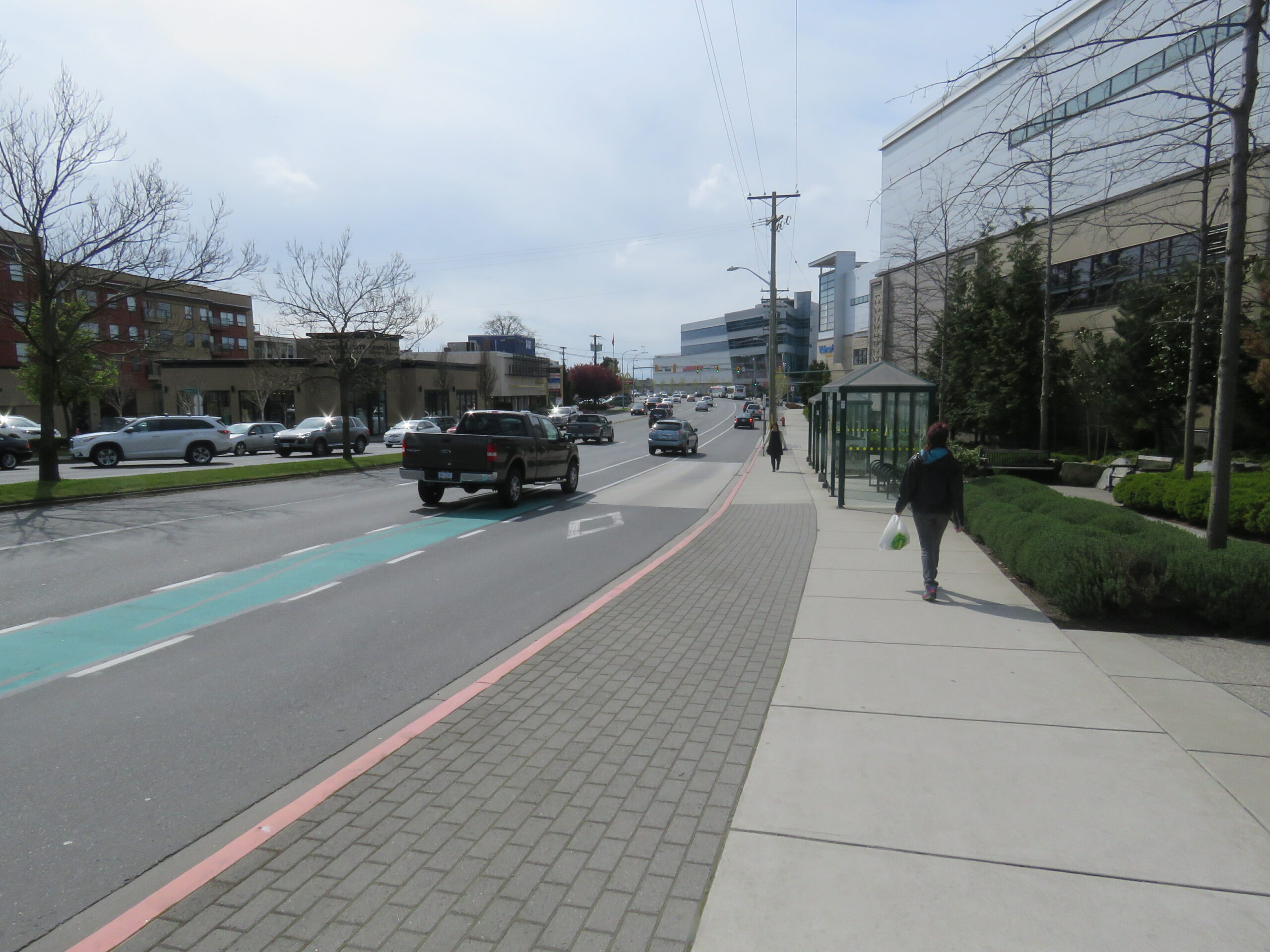 a street in the District of Saanich containing a bus stop