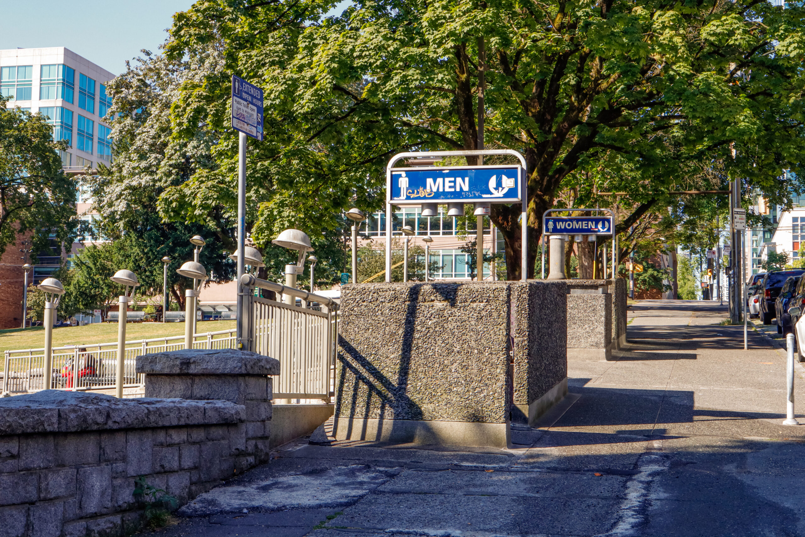 photo of a public washroom entrance in Vancouver