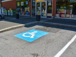 A disabled parking stall.