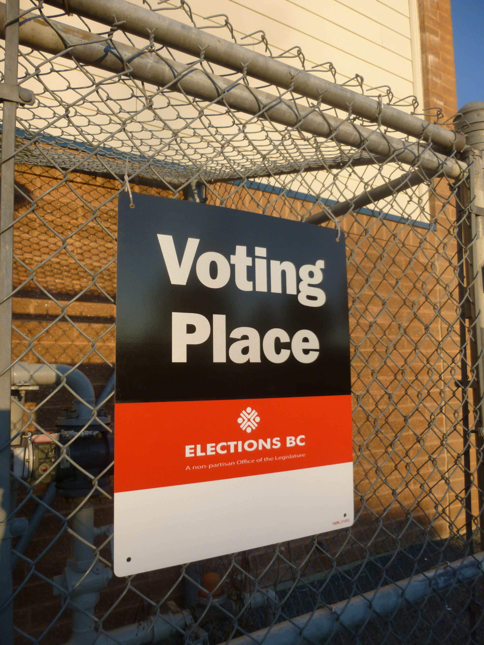 An elections BC sign