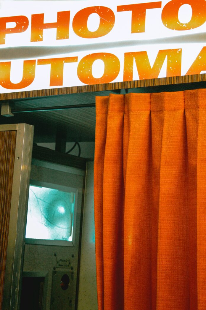 A retro looking photo booth.