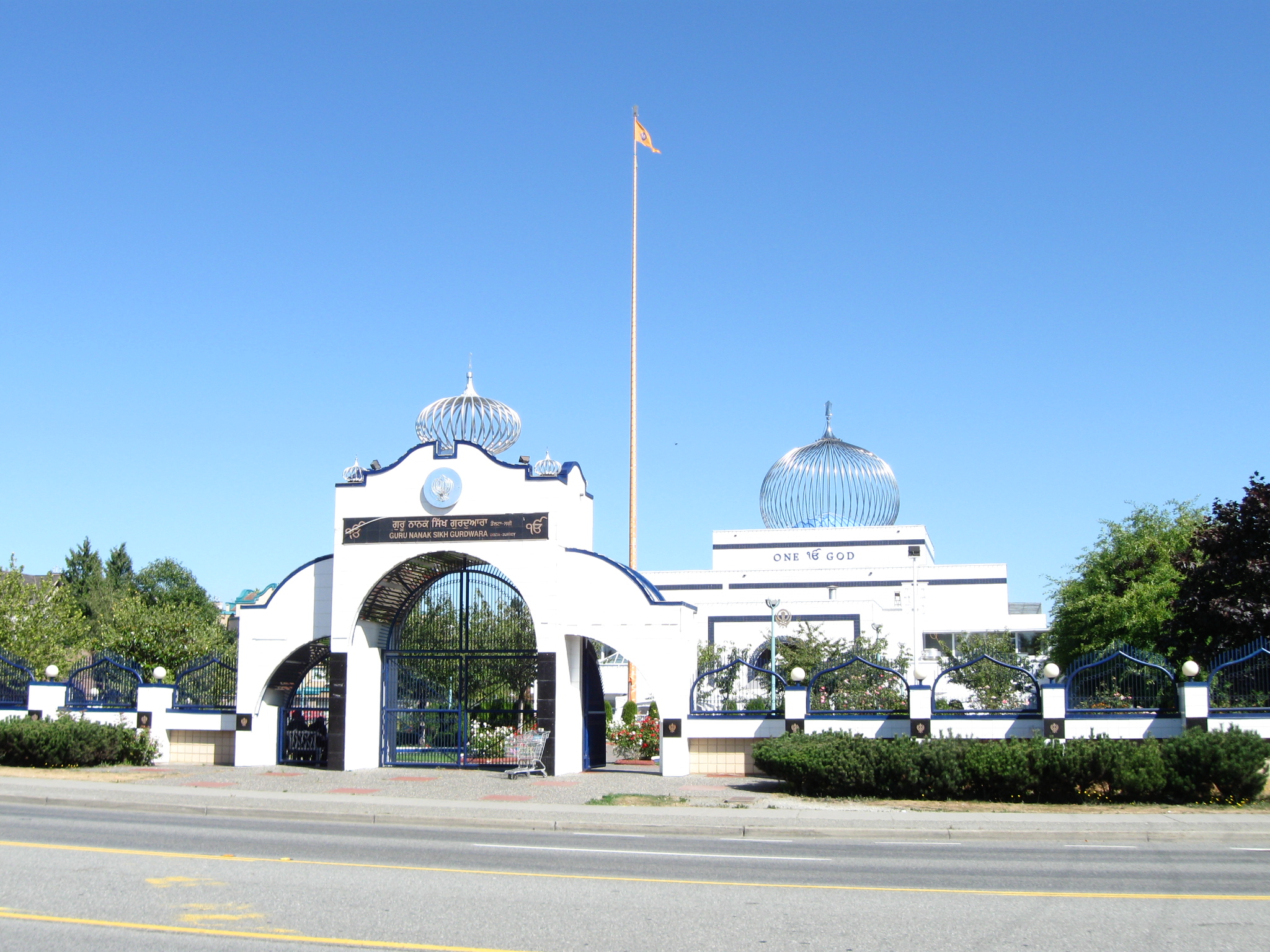 This is a photo of the Guru Nanak Sikh Gurdwara in Surrey.