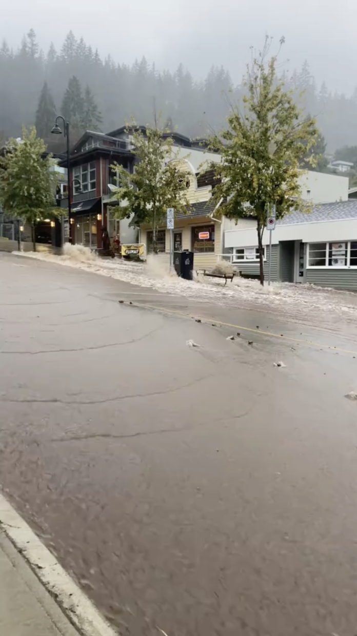 This is a photo of the flooding in the Deep Cove area.