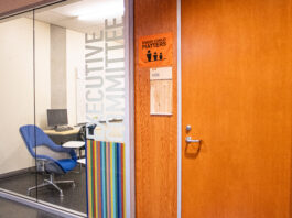 This is a photo of the SFSS executive committee office in the Student Union Building.