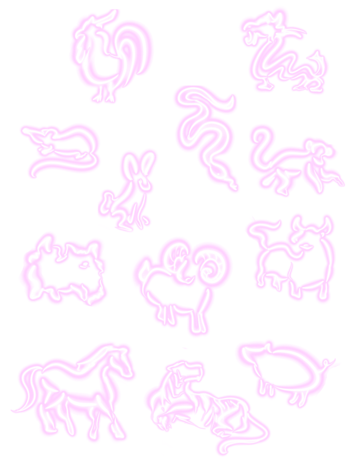 illustrations of all the chinese zodiac animals