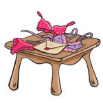Peakie gets sexy Envelope with a red seal on a table surrounded by lingerie.
