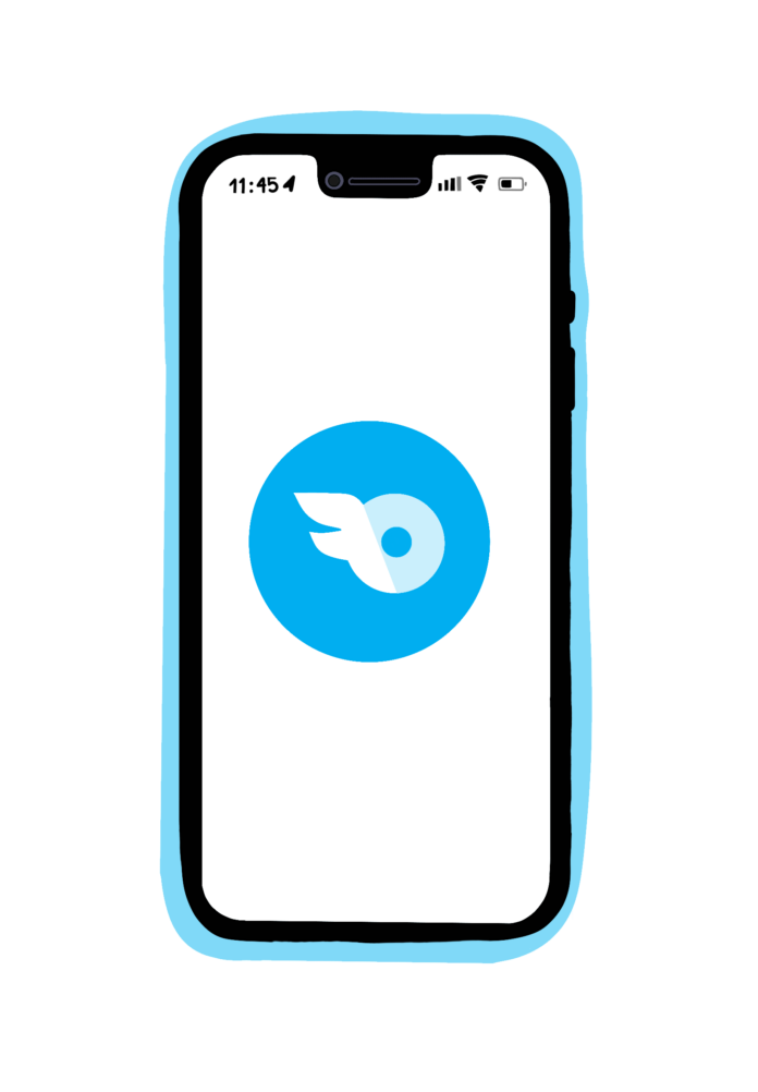 Illustration of a phone with the OnlyFans logo.