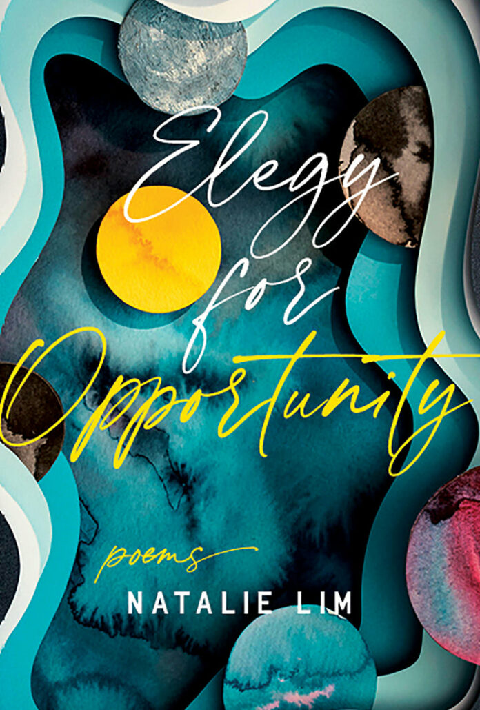 This is a cover of Natalie Lim’s book, Elegy for Opportunity