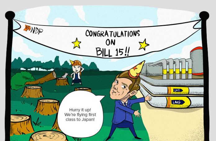 Political cartoon: BCNDP passes Bill 15