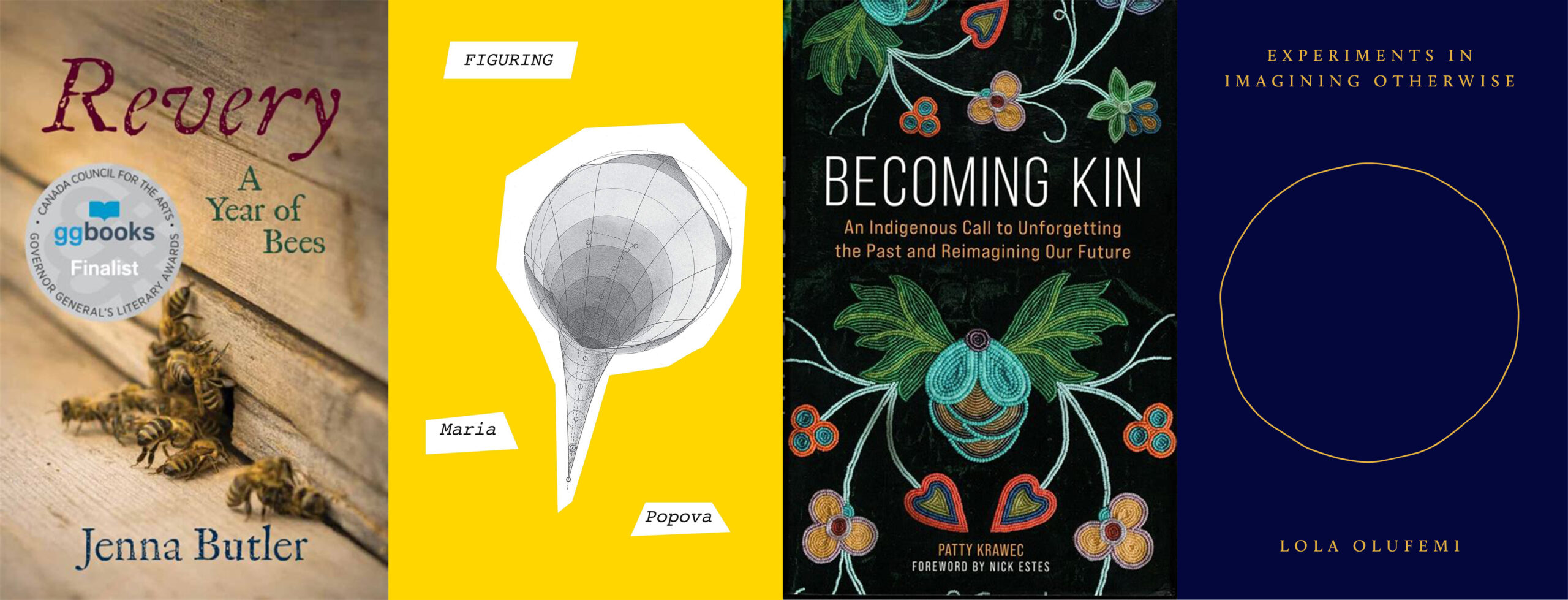 This is series of photos displaying the covers of the four selected books