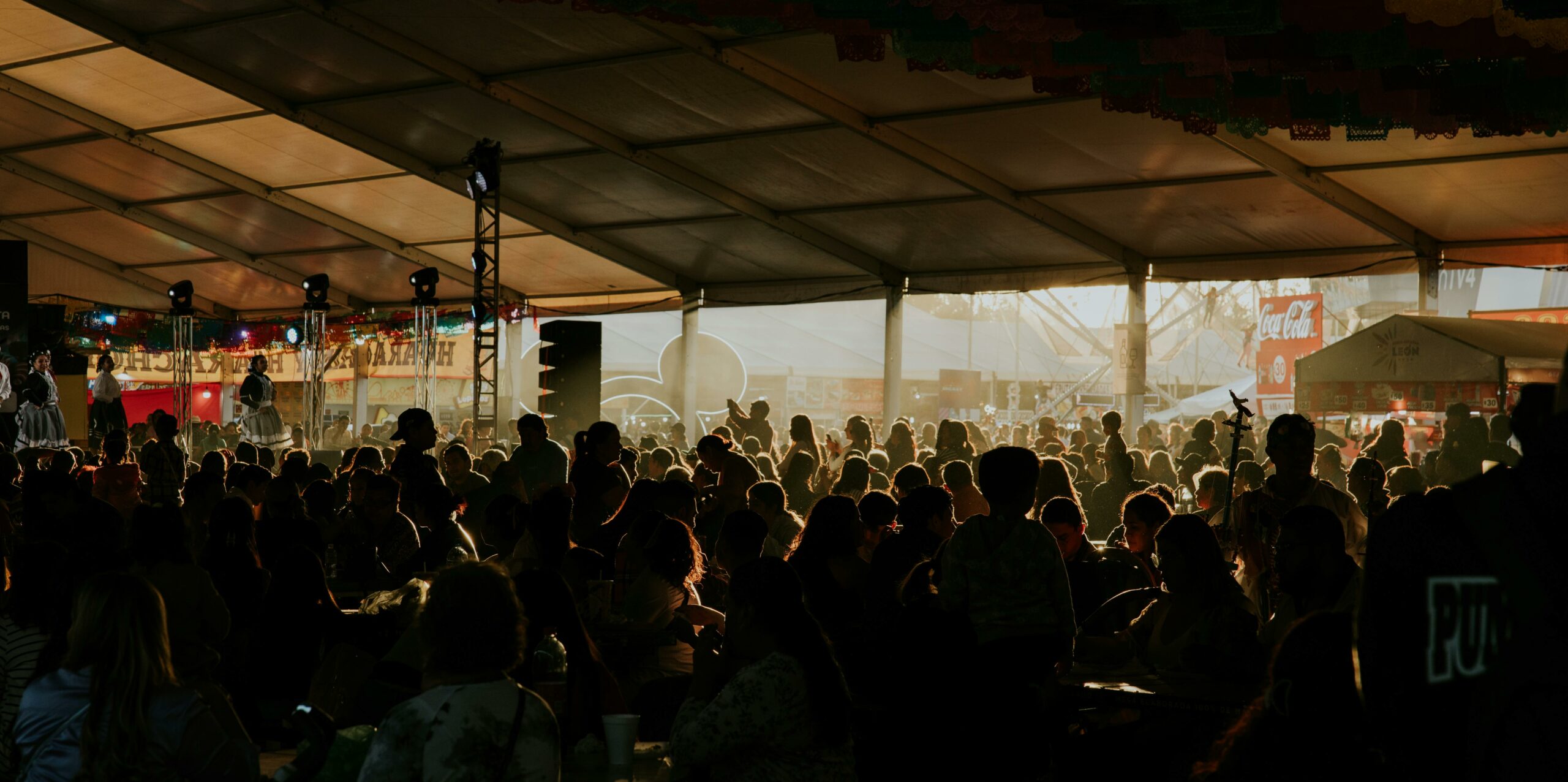 This is a photo of a folk music festival scene