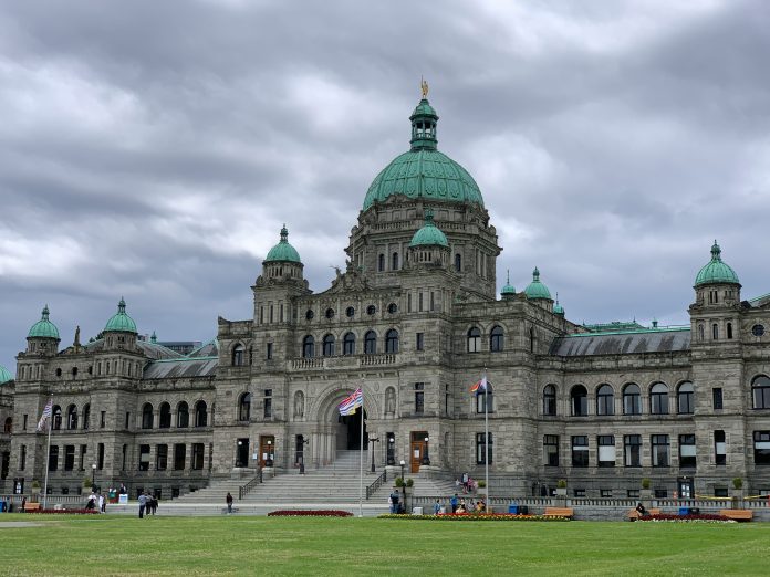 A photo of the parliament building in Victoria.