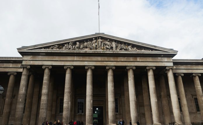 The exterior of the British Museum.
